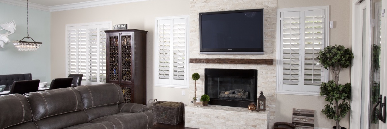 Polywood shutters in a Clearwater living room